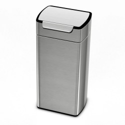 Simplehuman Rectangular Touch Bar prullenbak - 30 L - zilverkleurig